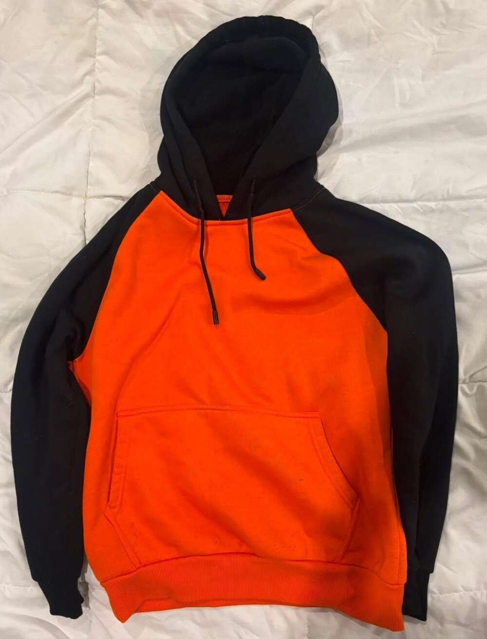Black & Orange Hooded Pullover Sweatshirt - Men's